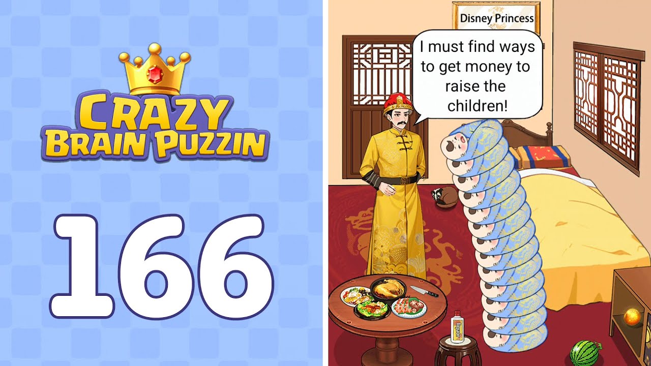 Crazy Brain Puzzle Level 166 King's Crib | Complete Walkthrough & Solutions! 🎯