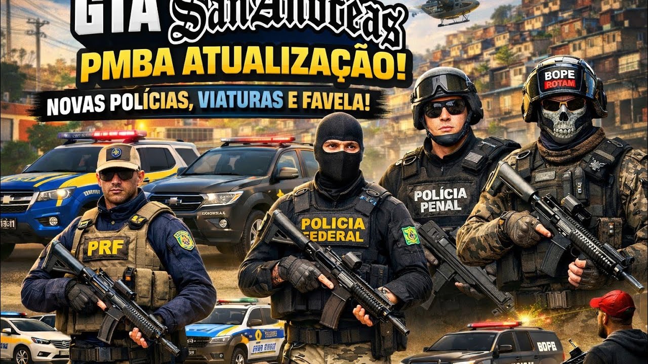 🚨 NOVA DATA PMBA ATUALIZADA! 🚓 NOVAS POLÍCIAS, VIATURAS, FAVELA E SKINS REALISTAS! 😱🔥
