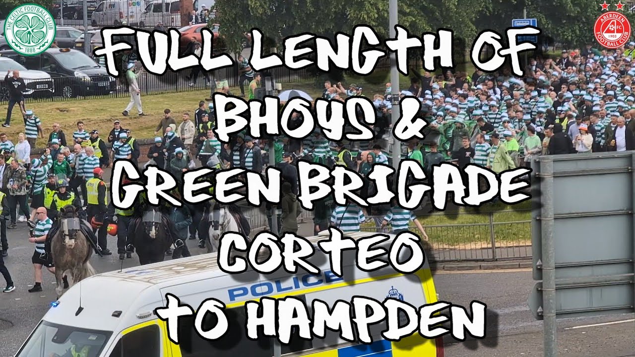 Full Length of Green Brigade & Bhoys Corteo to Hampden - Celtic 1 - Aberdeen 1 (Pens 3-4)