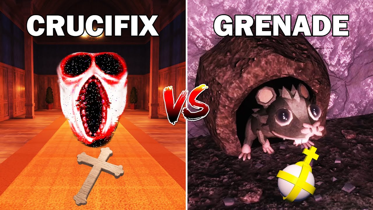 [ROBLOX] All Enemies vs Holy Hand Grenade vs Crucifix In Doors The Content Update