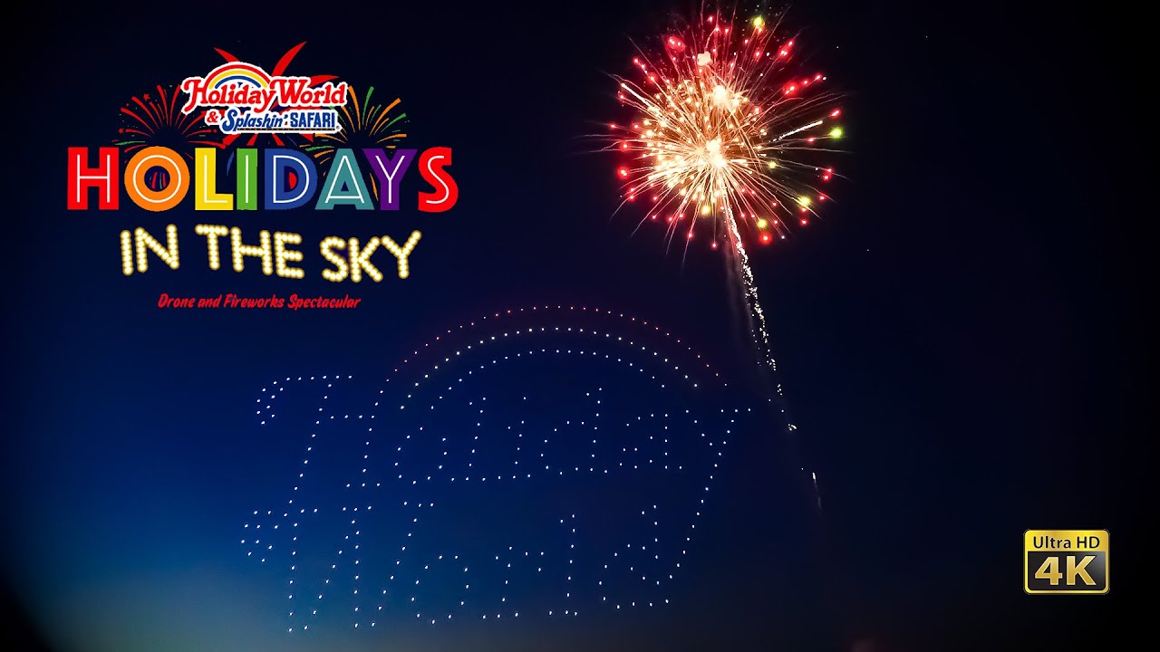 Holidays in the Sky Drone and Fireworks Spectacular Full Show 4K Holiday World 2022 06 28