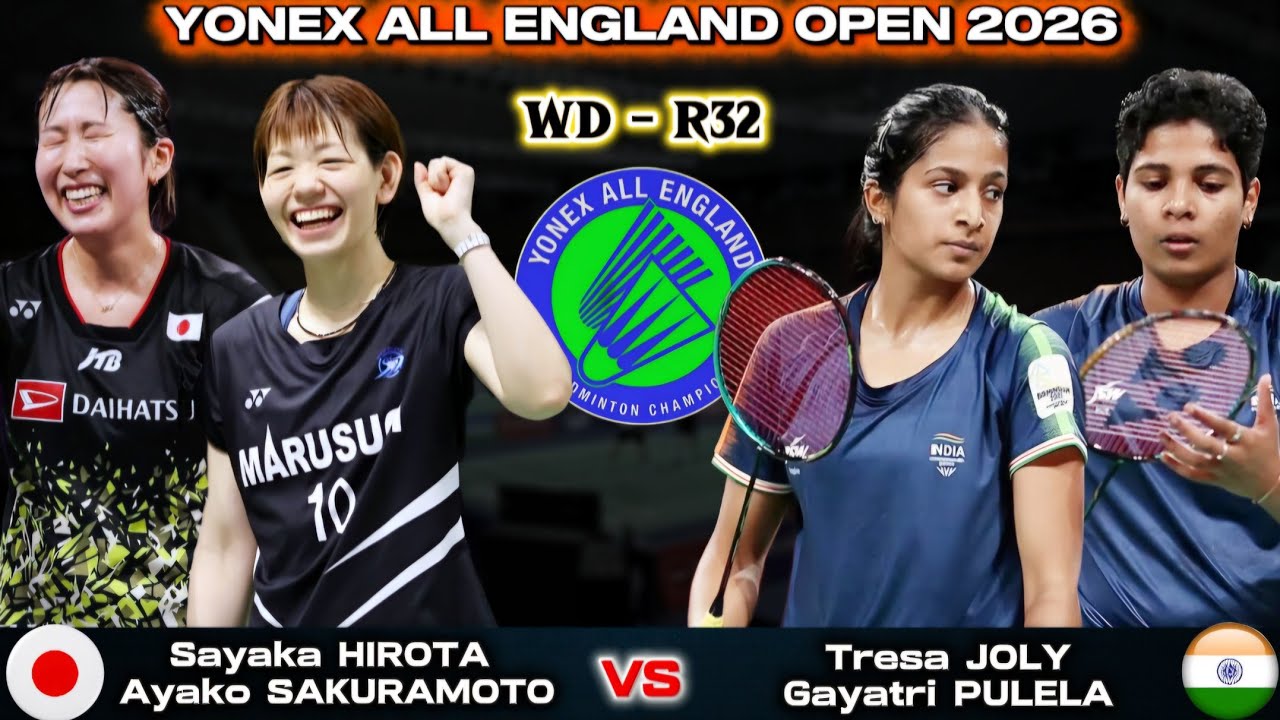 廣田彩花/櫻本絢子 (日本) vs ジョリー/プレラ (インド) | オールイングランド 2026 バドミントン