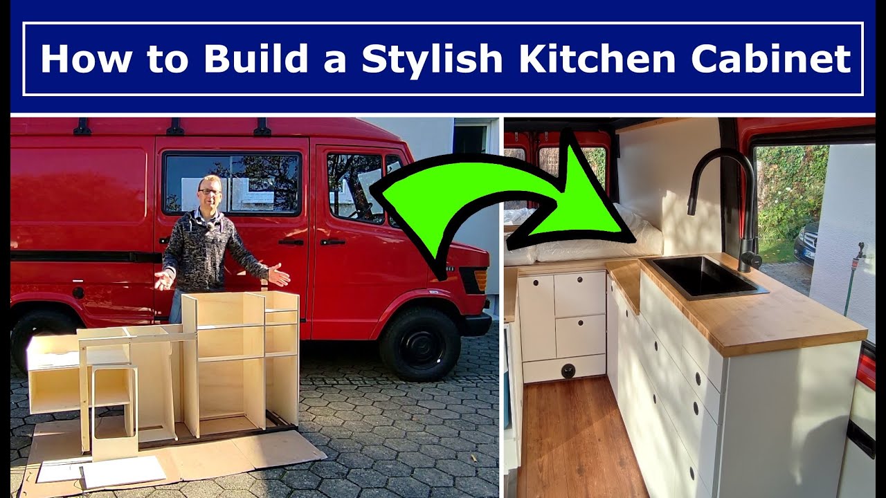 Mercedes T1 Conversion: Building Big Kitchen Cabinet for Small Van (Huge Sink, Fridge, Gas Cooker)