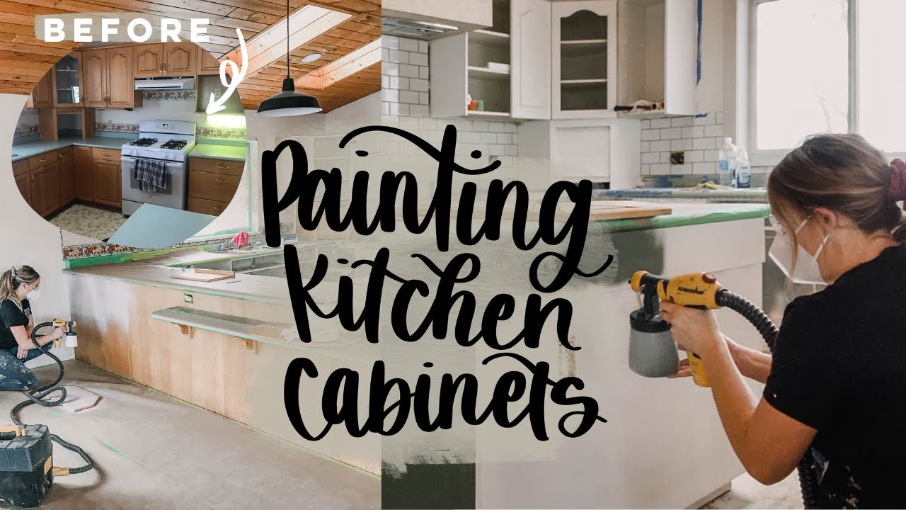 Painting Kitchen Cabinets With a Sprayer | Farmhouse Kitchen Makeover Pt 1
