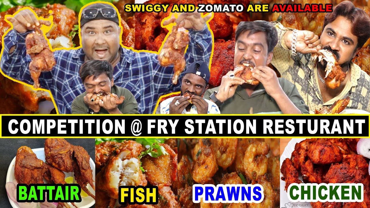 Fish, Prawns, Chicken & Batair Competition @ Fry Station Resturant @ Borabanda, Hyd | Ali Khan Chotu