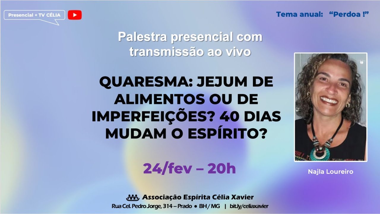 QUARESMA: JEJUM DE ALIMENTOS OU DE IMPERFEIÇÕES? 40 DIAS MUDAM O ESPÍRITO? 24/02/26