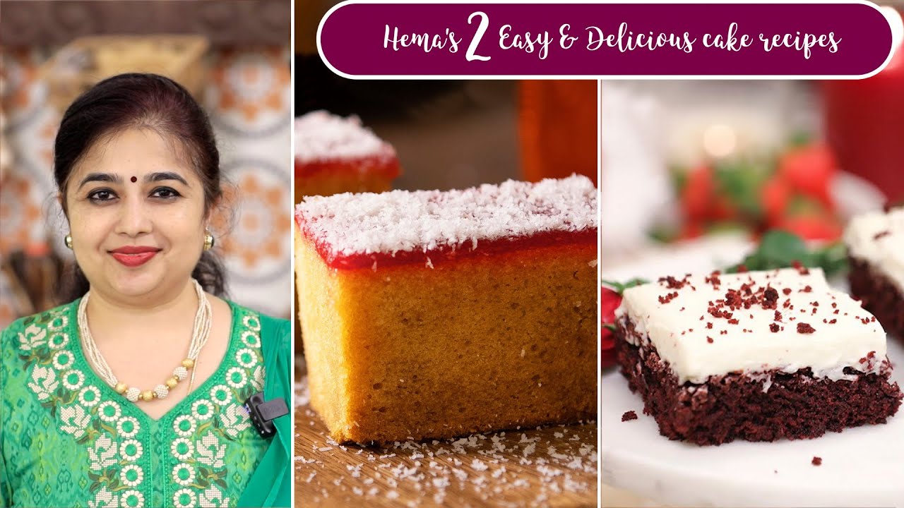 Hema's 2 Easy & Delicious cake recipes | Eggless Honey Cake | Red Velvet Brownies | Dessert Recipes