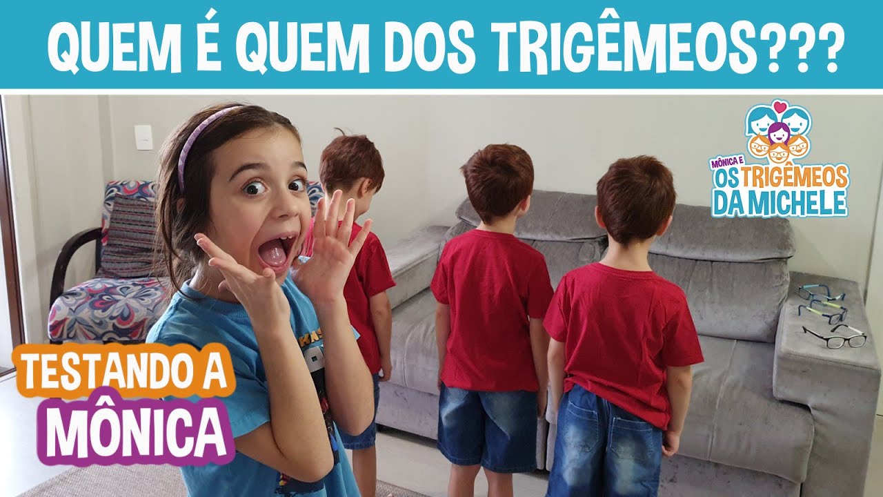 IRMÃ de TRIGÊMEOS SABE QUEM É QUEM? | Testando a Mônica | Mônica e Os Trigêmeos da Michele