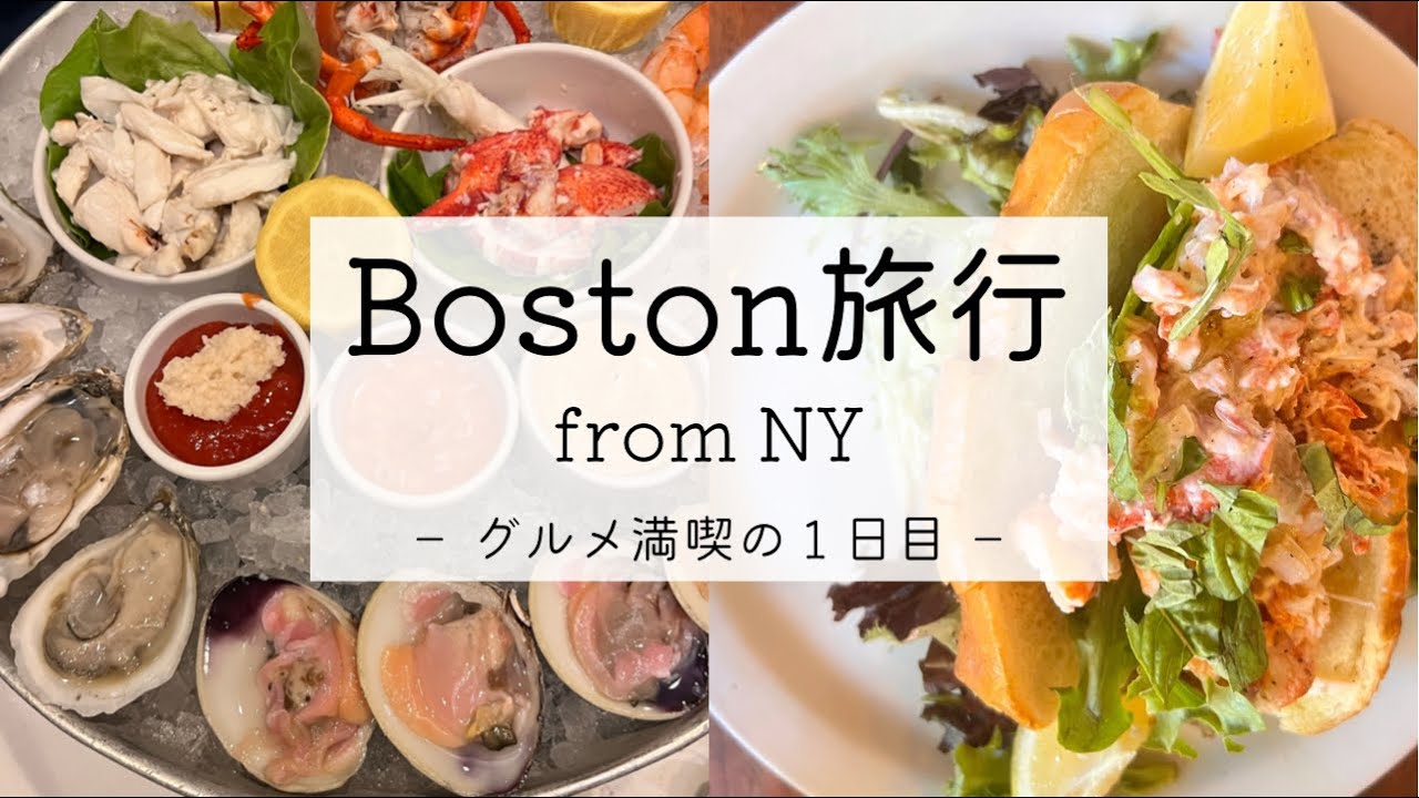【Vlog】ボストン一泊旅行 ✳︎ グルメ満喫の１日目 ✳︎ フリーダムトレイル・ボストンコモン・クインシーマーケットetc. ／ Trip to Boston from NY ✳︎