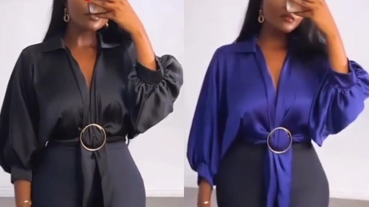 How to make a Stylish Collared Overlap Top with Front Buckles