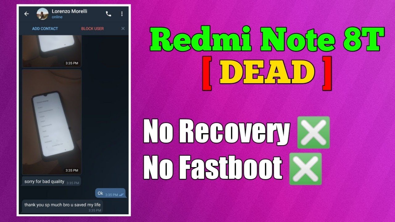 Redmi Note 8T Unbrick | Qualcomm Port Only | No Fastboot ❎ No Recovery ❎