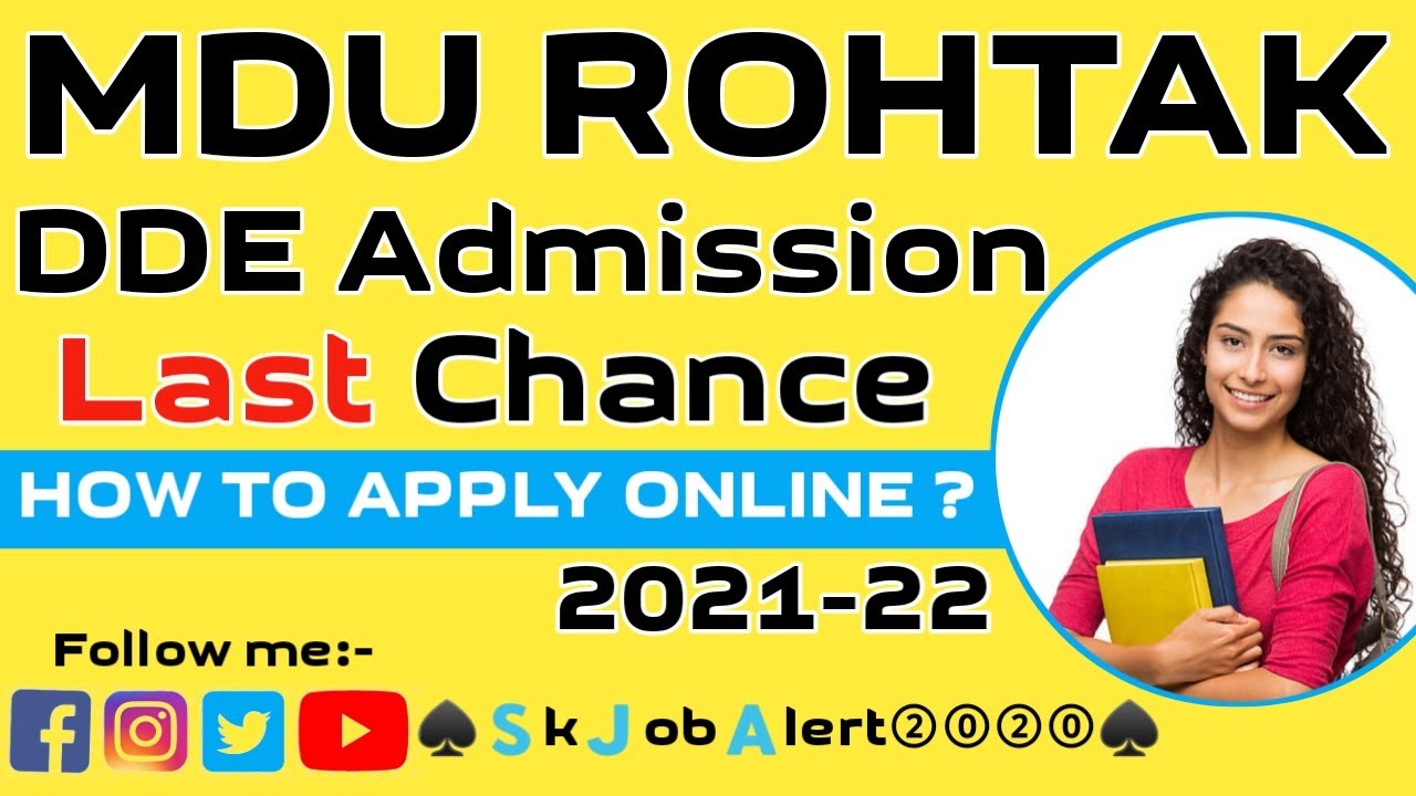 MDU Distance Admission 2021-22 || How to Apply Online Distance Admission 2021 || Skjobalert