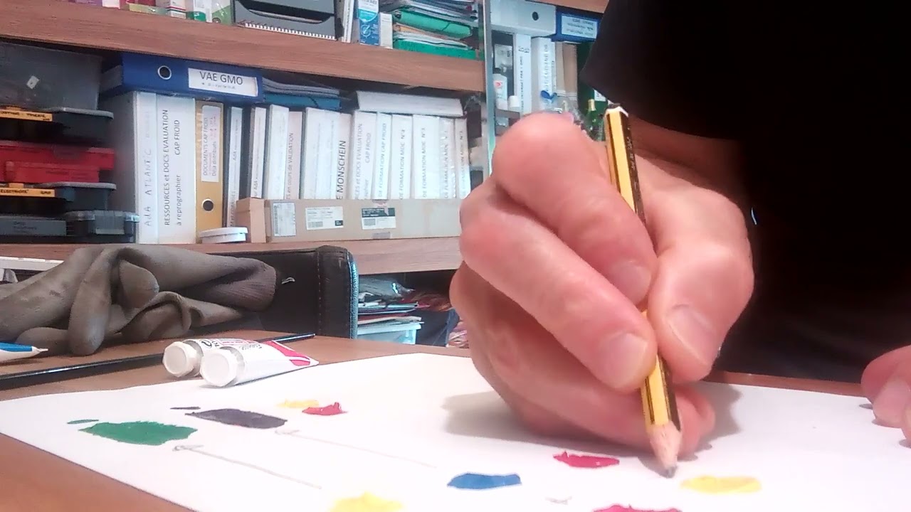 synth&egrave;se soustractive des couleurs N4 rouge et jaune primaire