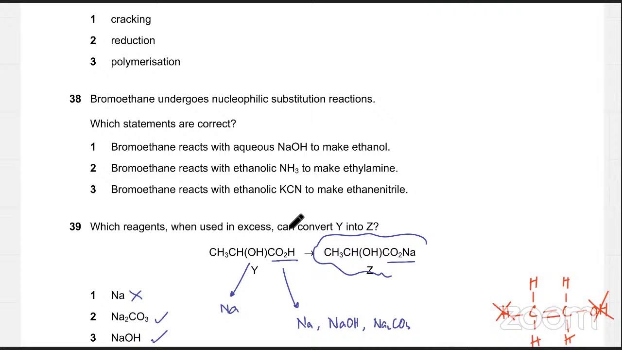 Organic Chemistry | AS Level 9701 | Past Paper Practice 1