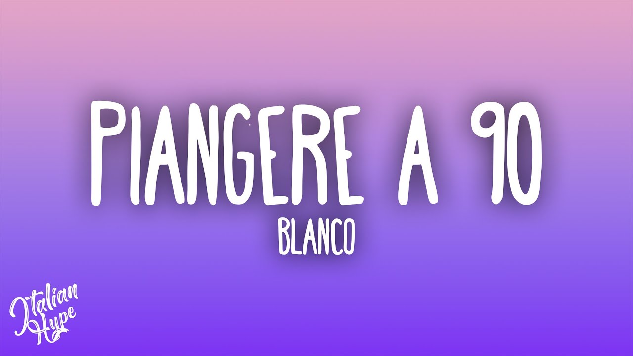 BLANCO - Piangere a 90