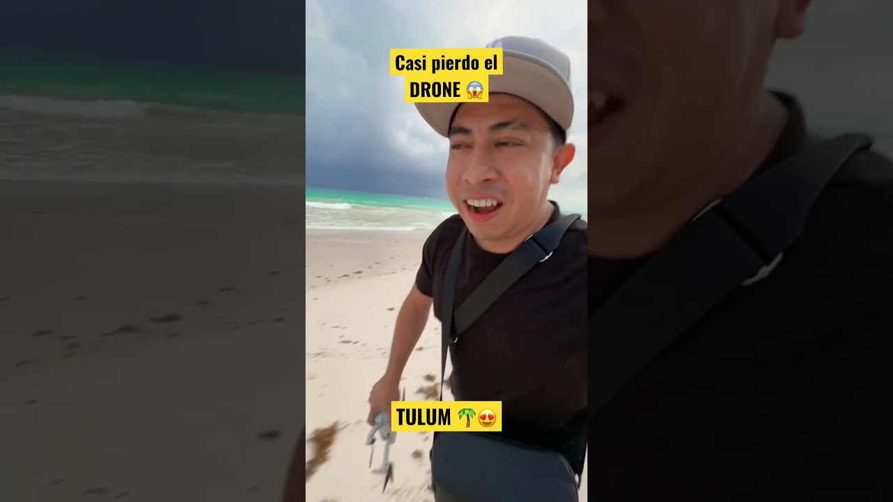 Casi Pierdo El Drone en TULUM 🌴😱 #djimini2 #drones #playa #adunadjtv #tulum