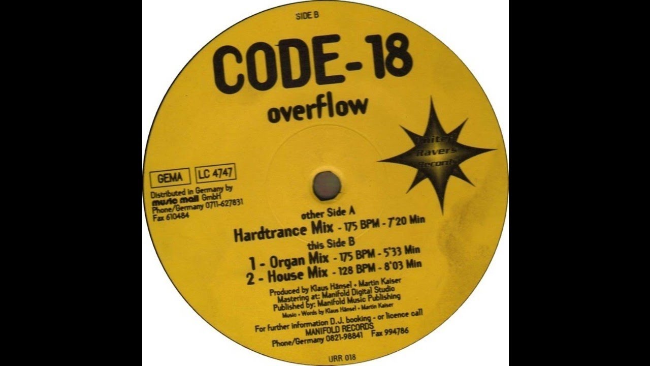 Code 18 - Overflow (Organ Mix) (Trance 1995)