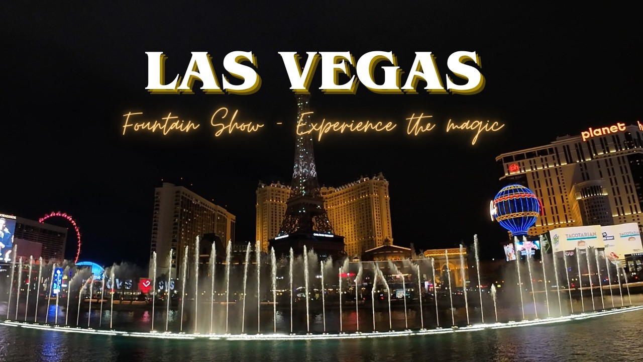 Perfect Symphony at Bellagio Fountains – Epic Close-Up with Eiffel Tower & Paris Backdrop (4K)