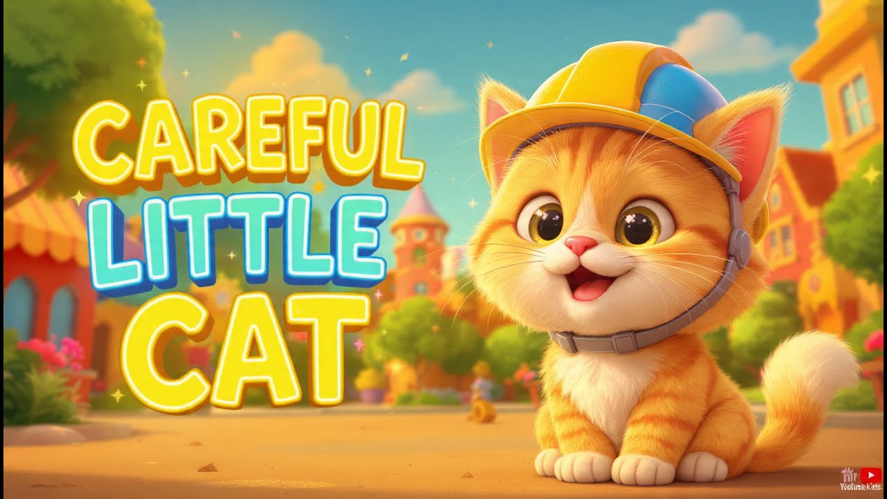 🐱 The Careful Little Cat 🚦 | A Fun Rhyming Poem for Kids About Safety & Listening