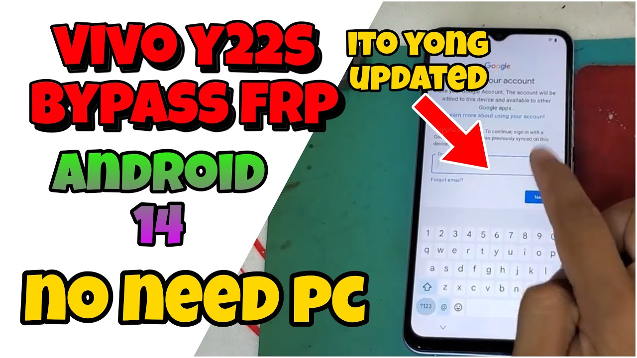 Vivo Y22s Android 14 Frp Bypass without PC