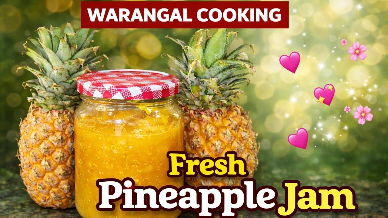 Homemade Pineapple Jam🍍/ Bina Colour Bina Preservative /Warangal cooking ✨🤤