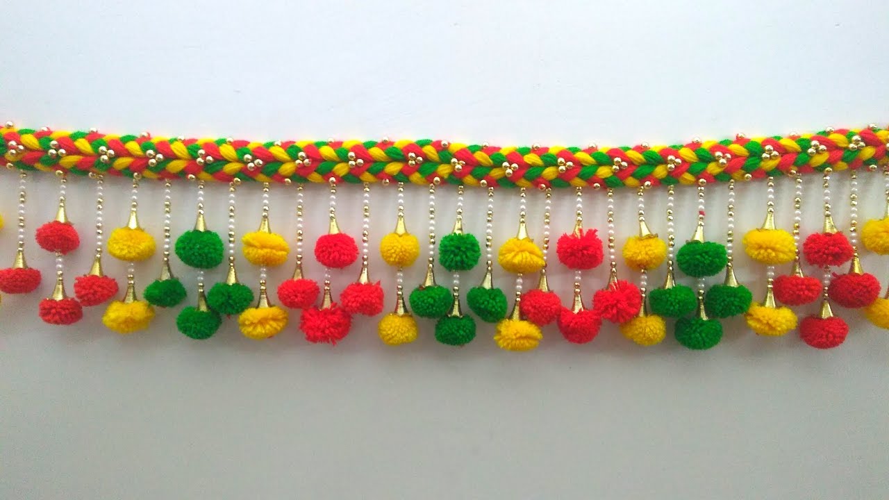 Easy Door Toran | DIY Pom Pom Door Hanging | Wall Hanging | Woolen Craft Ideas