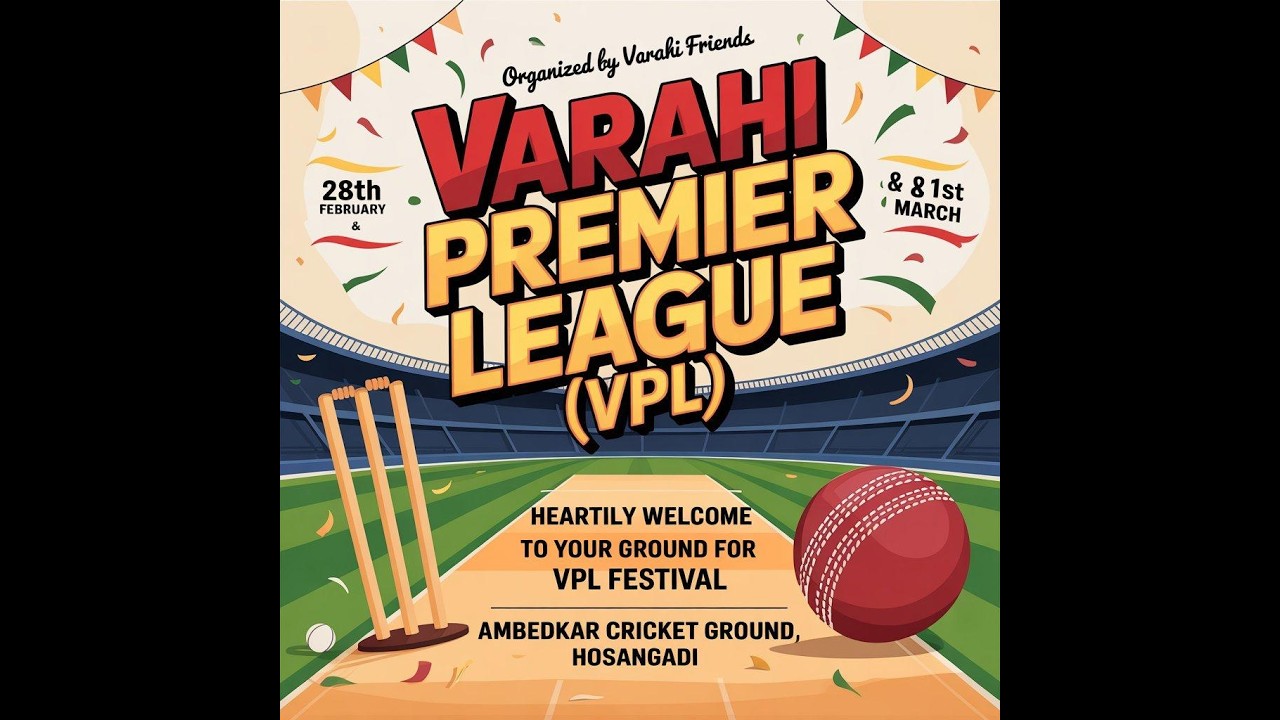 DAY-1 || VARAHI PREMIER LEAGUE || VPL || AMBEDKAR CRICKET GROUND || HOSANGADI