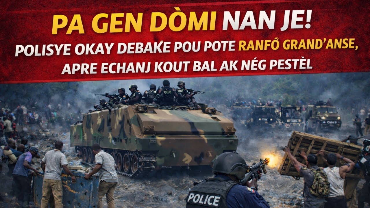 PA GEN DÒMI NAN JE! POLISYE OKAY DEBAKE POU POTE RANFÒ GRAND’ANSE, APRE ECHANJ KOUT BAL & NÈG PESTÈL