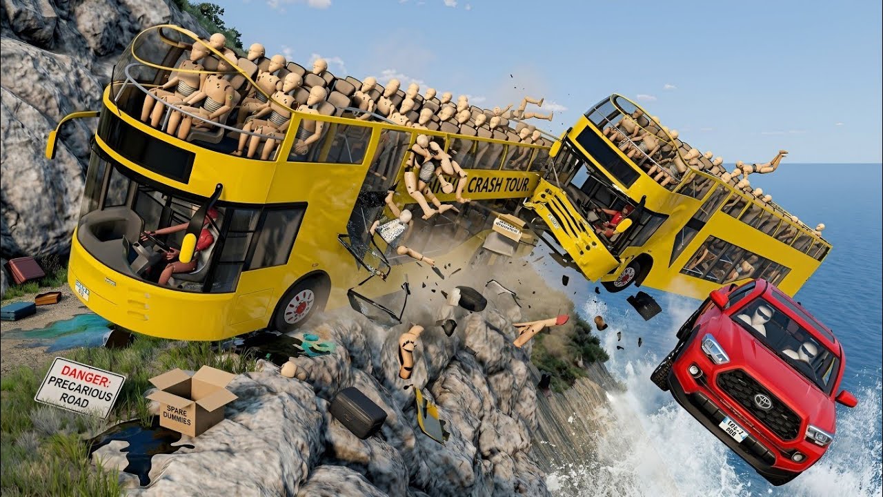 Deadly Cliff Road Challenge with Full Loaded Bus 😱 | BeamNG.drive