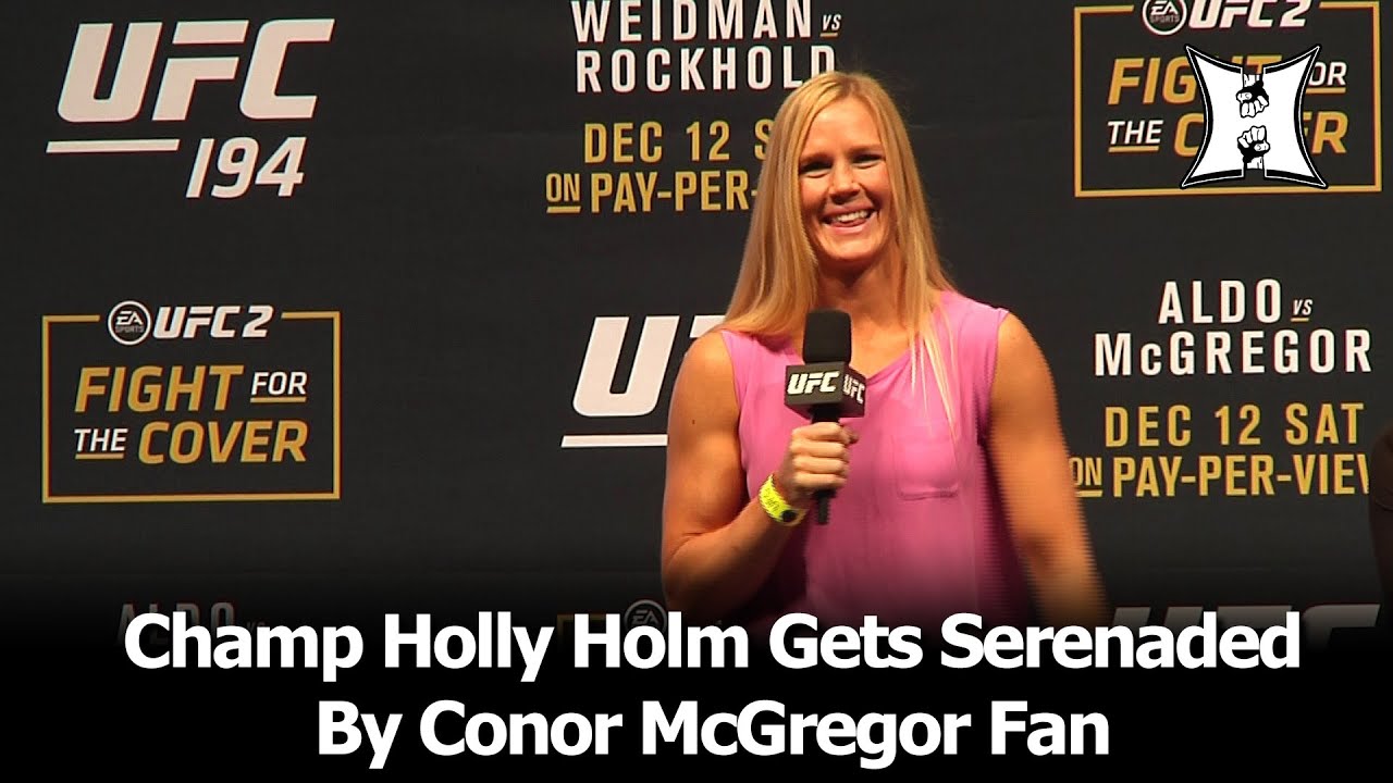 UFC 194: Bantamweight Champ Holly Holm Is Serenaded By An Irish Conor McGregor Fan