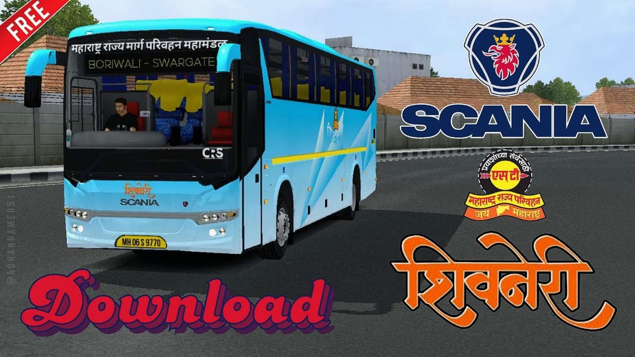 Download Realistic Msrtc Scania Shivneri Bus Mod for bussid || Bus Simulator Indonesia