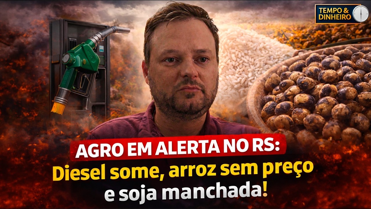 Crise no agro gaúcho: Diesel some, arroz sem preço, soja manchada pelo clima irregular no RS.