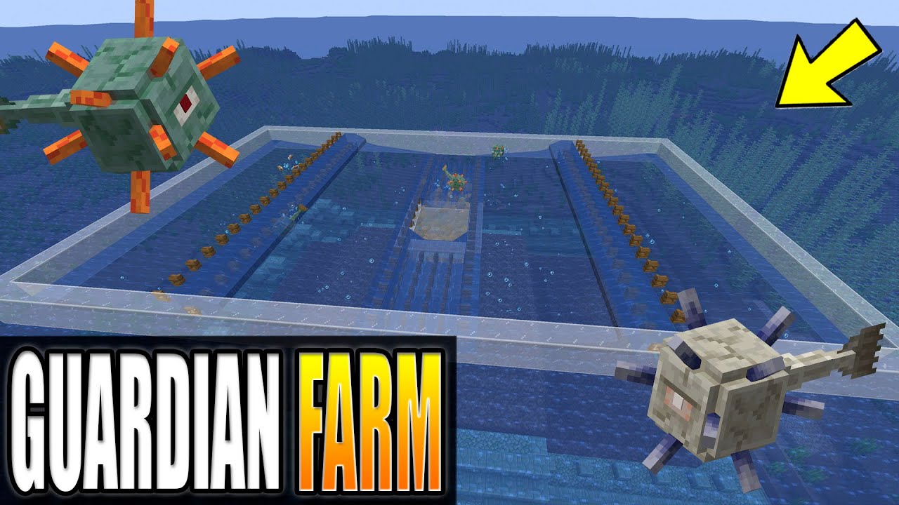 Minecraft Guardian Farm - No Drain Needed - Over 50k Items Per Hour