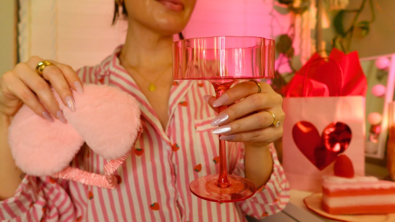 ASMR Galentines Spa Night🧖&zwj;♀️💖 Soft Spoken 💖 Skincare, Pampering, Treats and Gifts