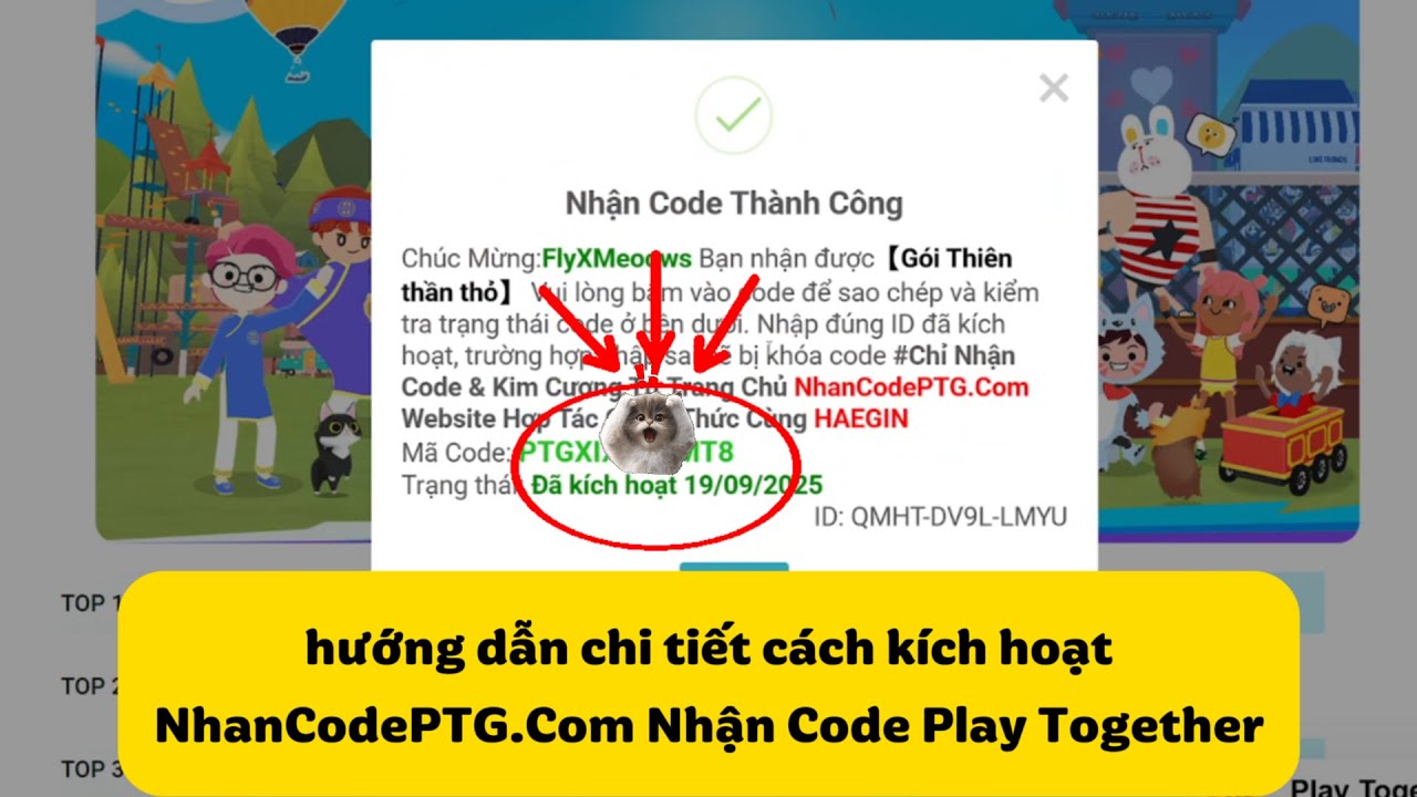 K&iacute;ch Hoạt NhanCodePTG Th&agrave;nh C&ocirc;ng &ndash; Nhận Ngay Code Play Together