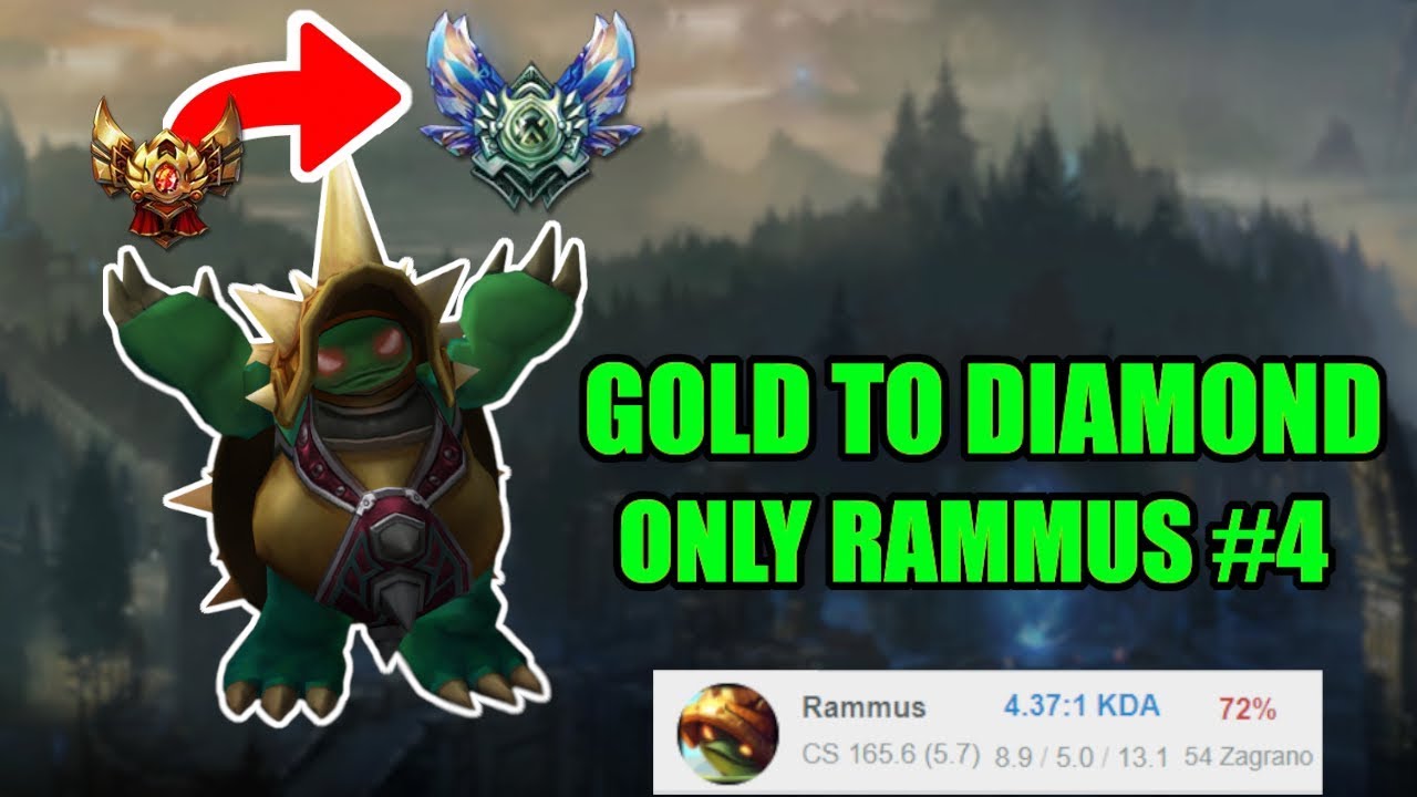 RAMMUS IS FREEELO CHAMP!!! | GOLD TO DIAMOND ONLY RAMMUS #4 - League of legends