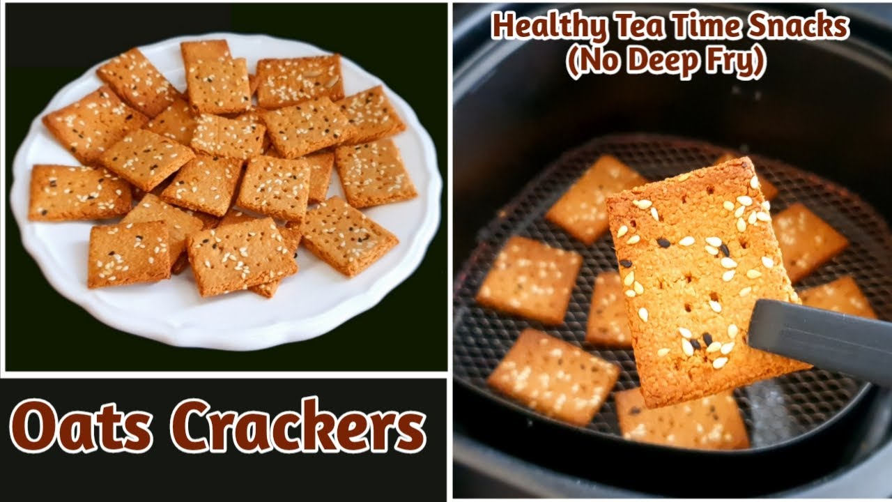 Oats Crackers Recipe | Healthy Tea Time Snacks Recipe | Airfryer Oats Crackers