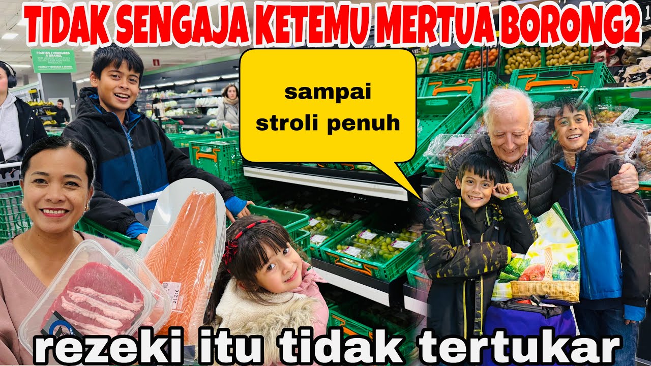 TIDAK SENGAJA  KETEMU MERTUA BORONG SAMPAI STROLI PENUH& BEGINI BELANJA AMA ANAK2 ,REZEKI NOMPLOK 