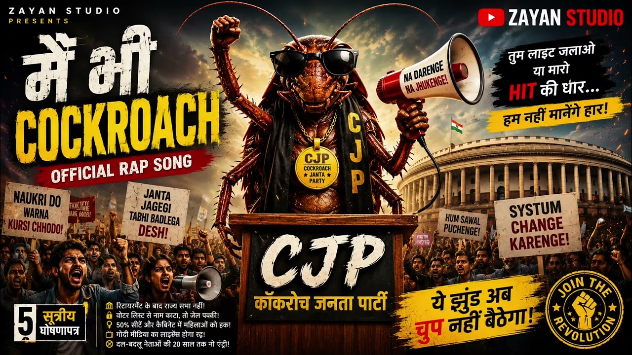 Cockroach Janta Party |Main Bhi Cockroach | Rap Song | CJP Anthem 