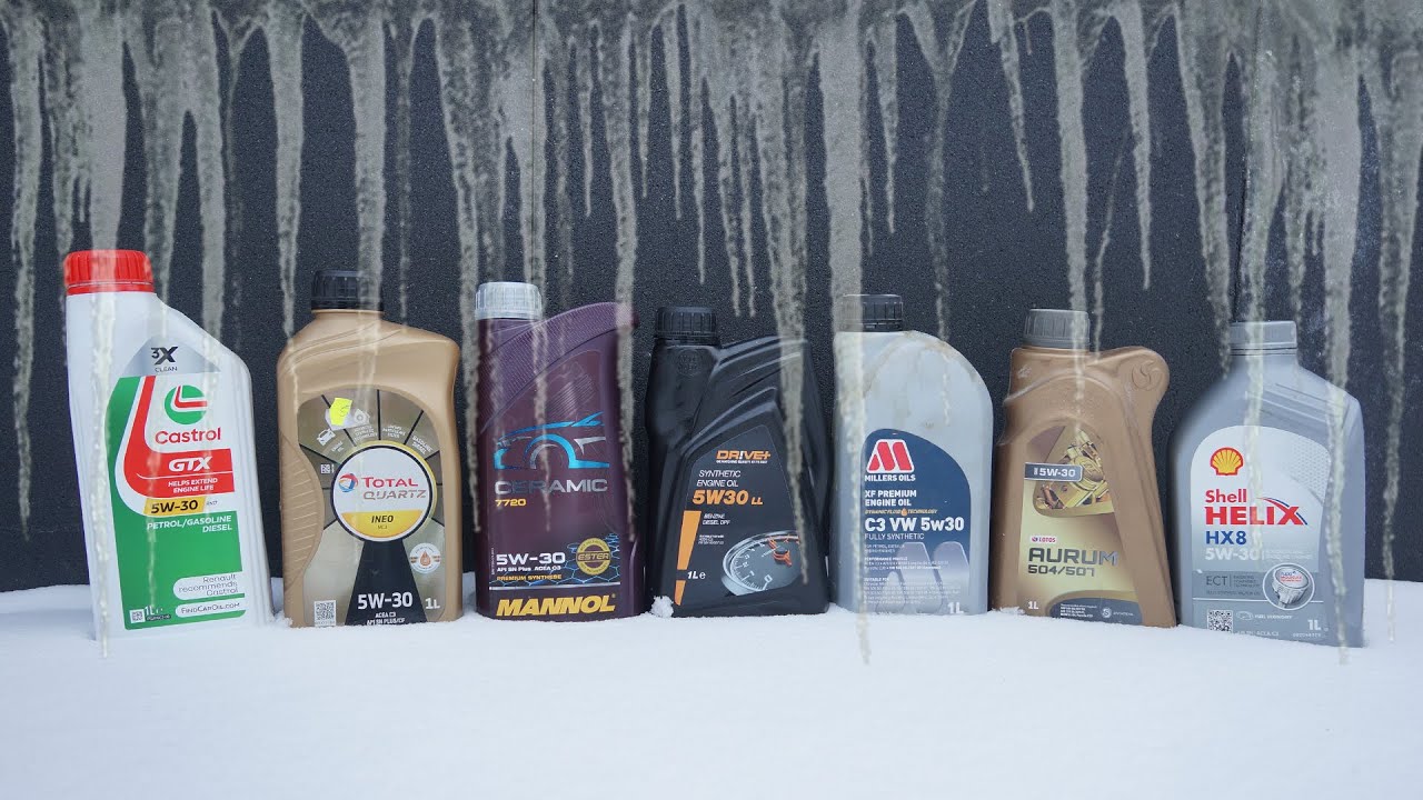 Cold Flow in Winter Conditions - Castrol GTX 5W30, Mannol Ceramic 5W30, Shell Helix HX8 ECT 5W30