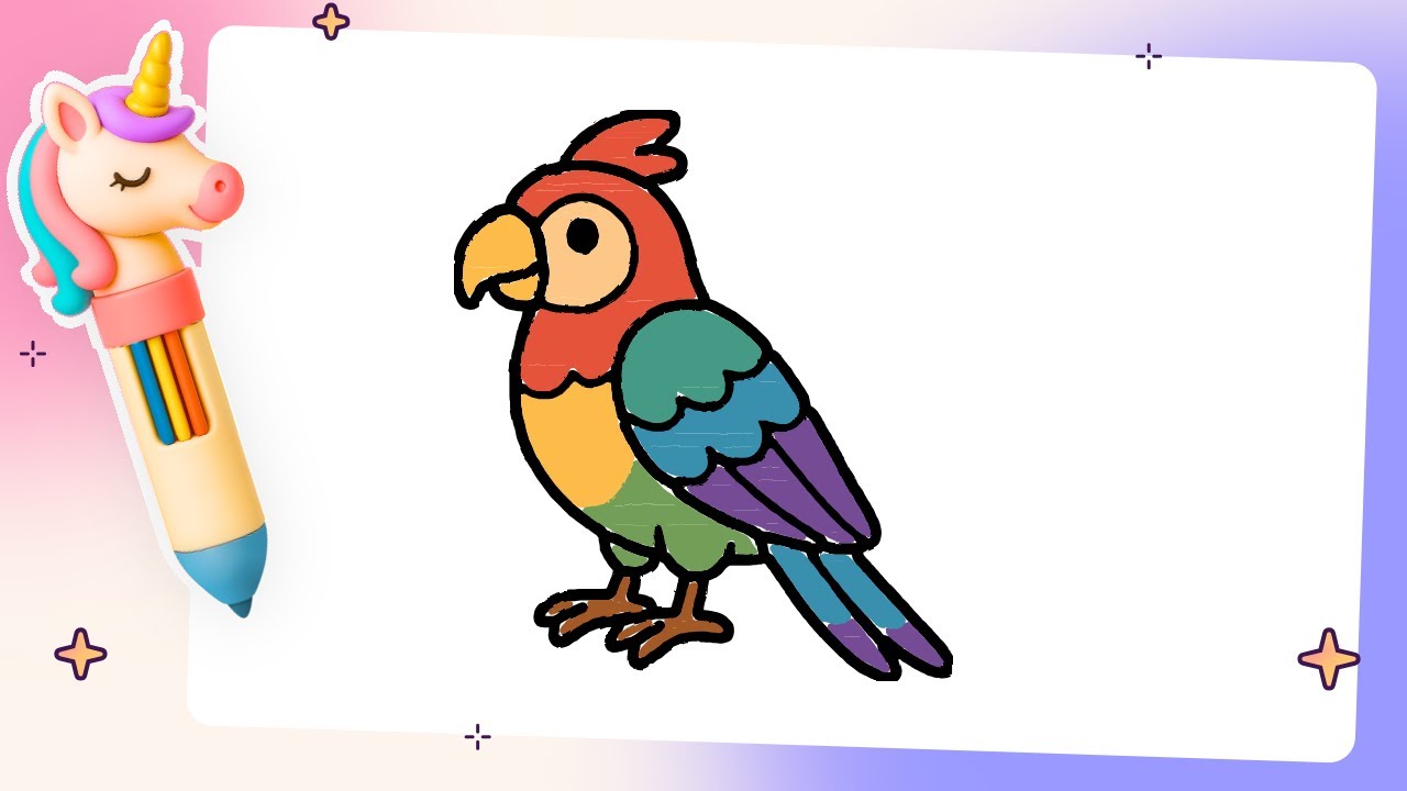 How To Draw A Parrot 🦜 Easy Drawing For Kids | #howtodraw #drawingforkids #parrot