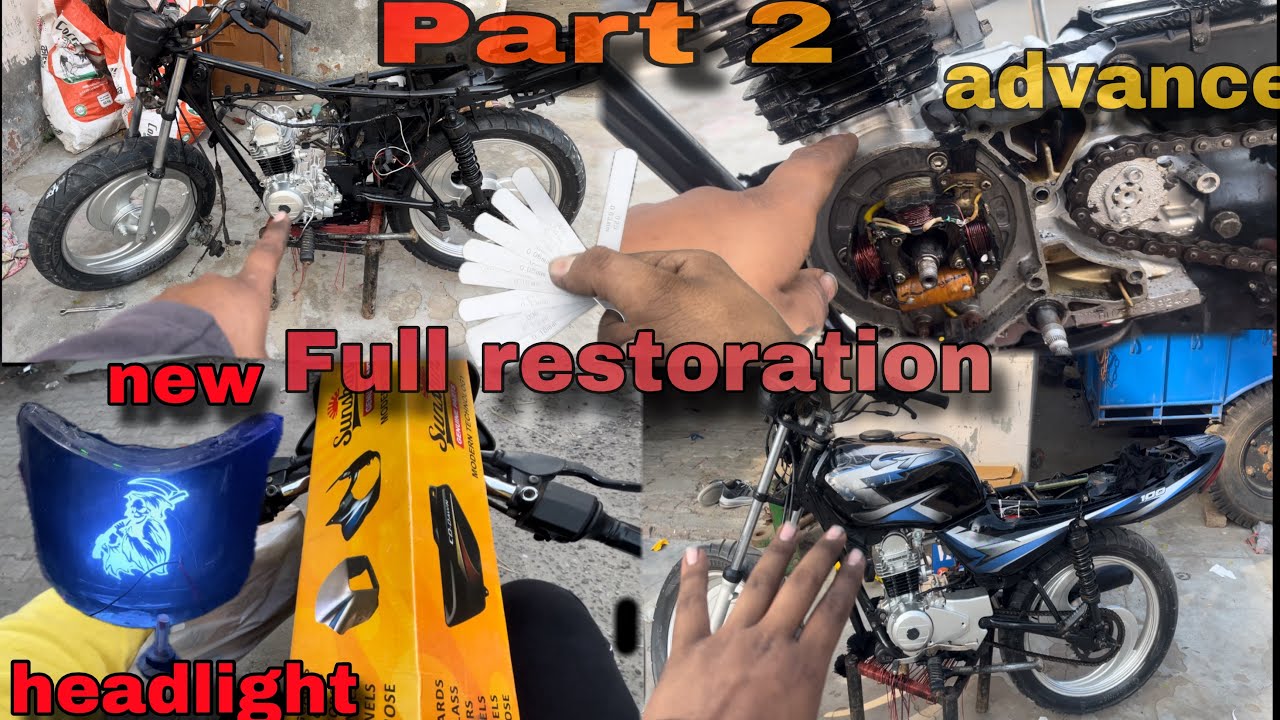 FULL RESTORATION vlog Part2 New headlight fit karti ct100 ADVANCE kar ta 🦬❤️‍🔥