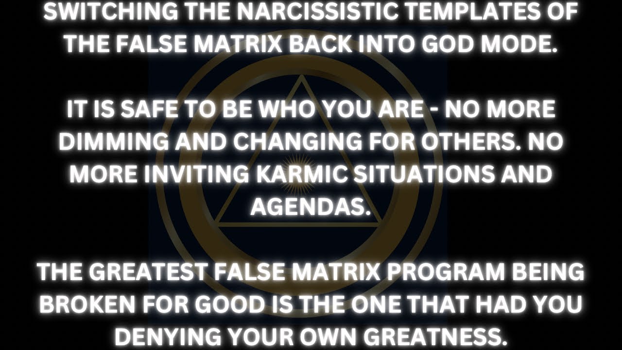GREATEST FALSE MATRIX PROGRAM BEING BROKEN FOR GOOD IS THE ONE THAT HAD YOU DENYING YOUR GREATNESS.