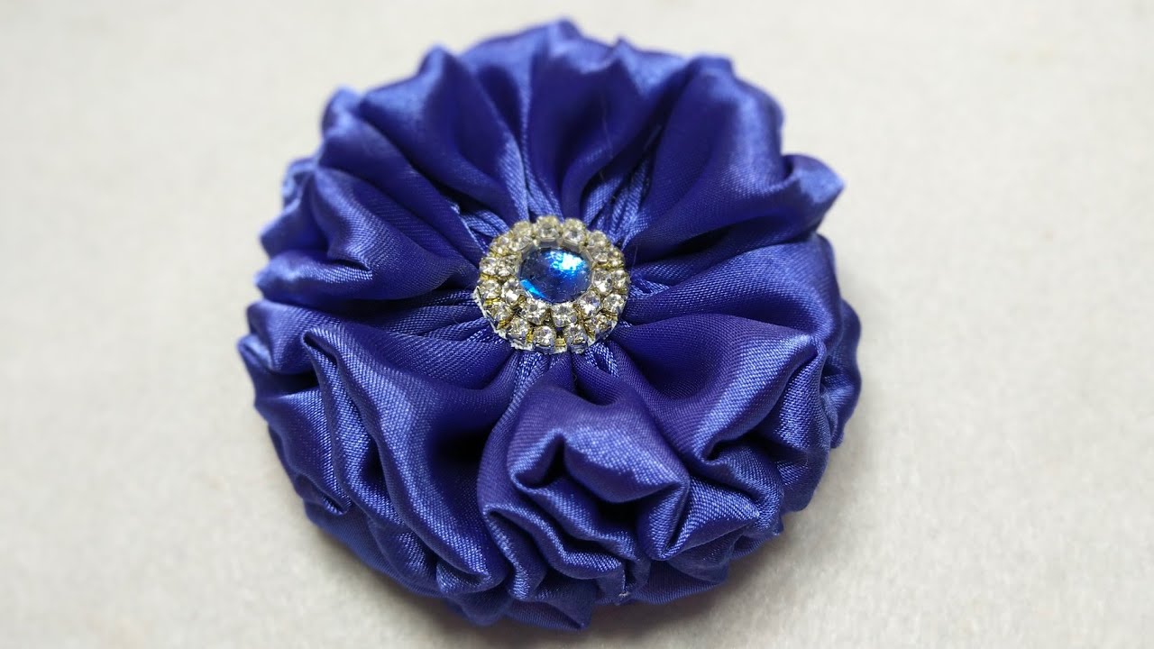 173) Fabric Flower Brooch Tutorial for dresses |Sewing Hacks |fabric flower brooch tutorial