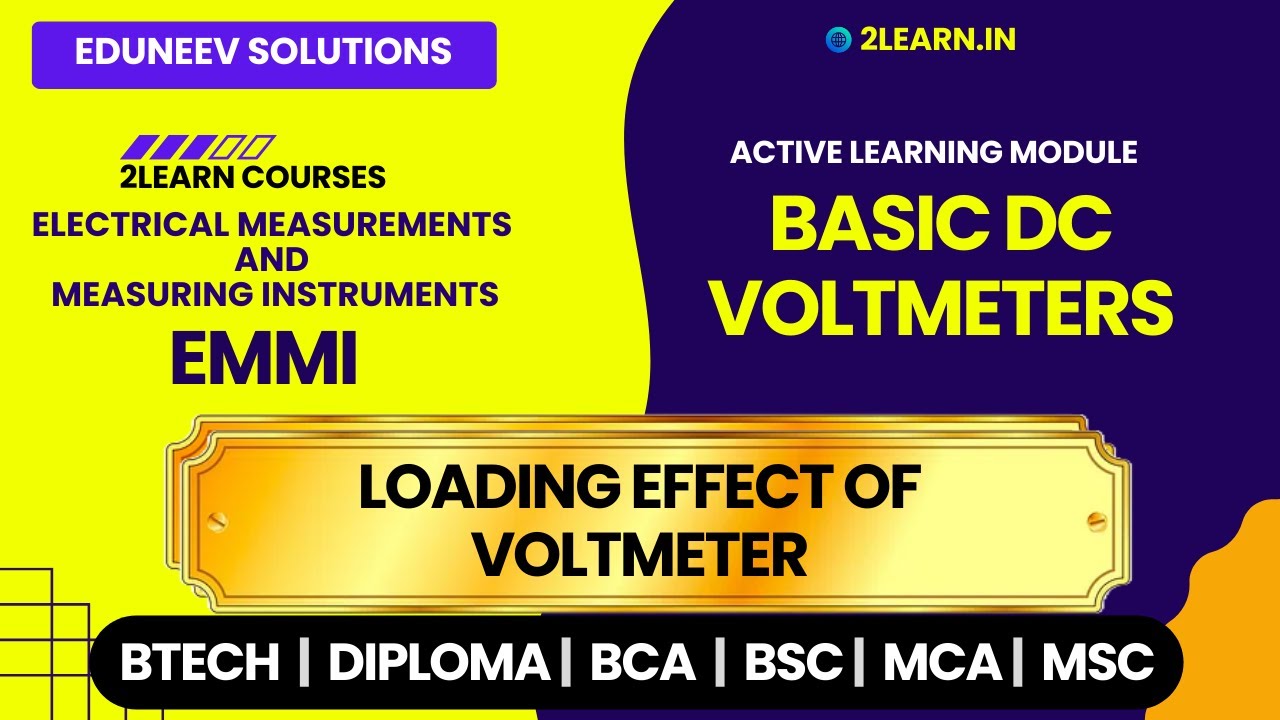 Basic DC Voltmeters | Loading Effect of Voltmeters in EMMI