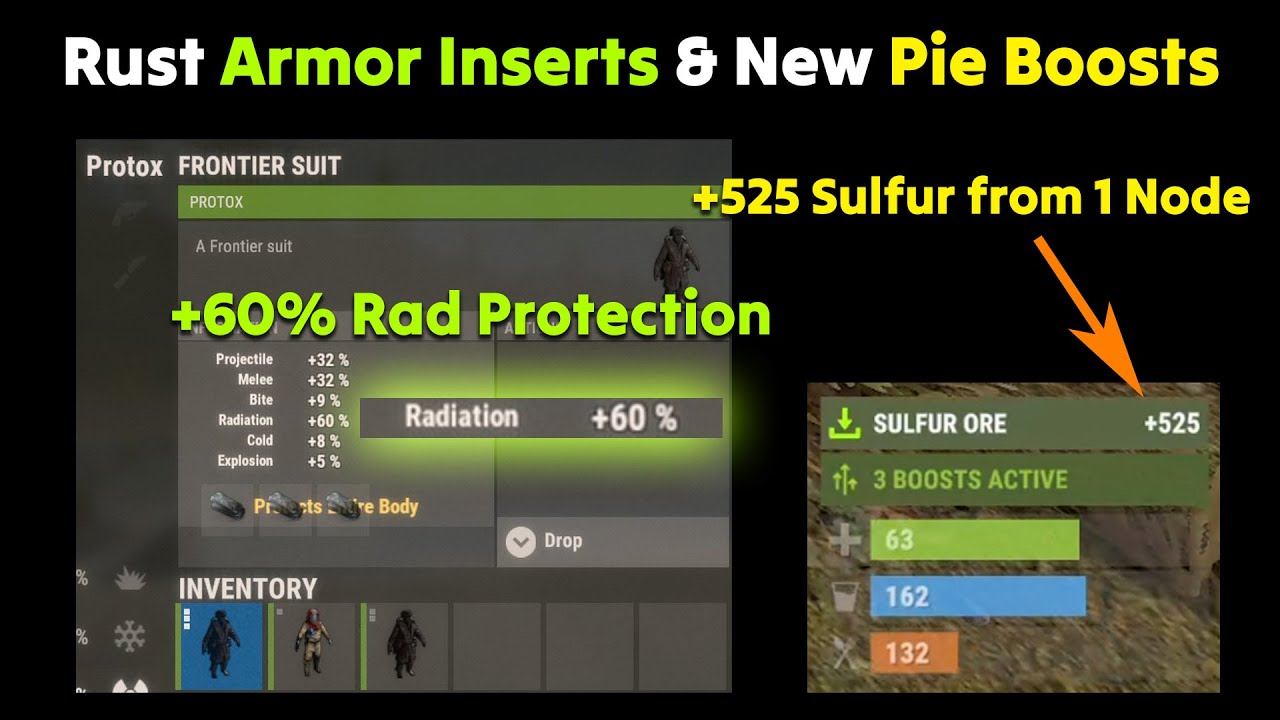 Rust Armor Inserts + New Pie Boosts (Gather Rate Increases!)