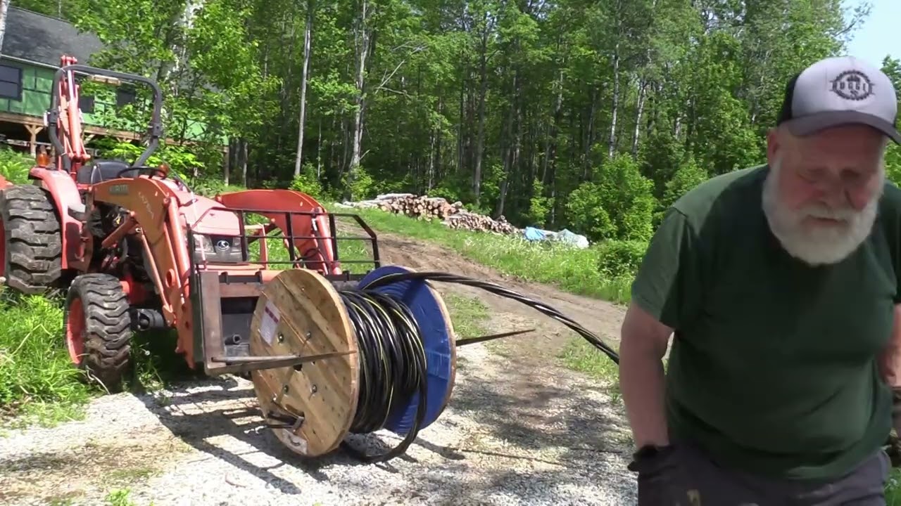 Off-Grid Power begins - unrolling monster Electrical 250 MCM cable