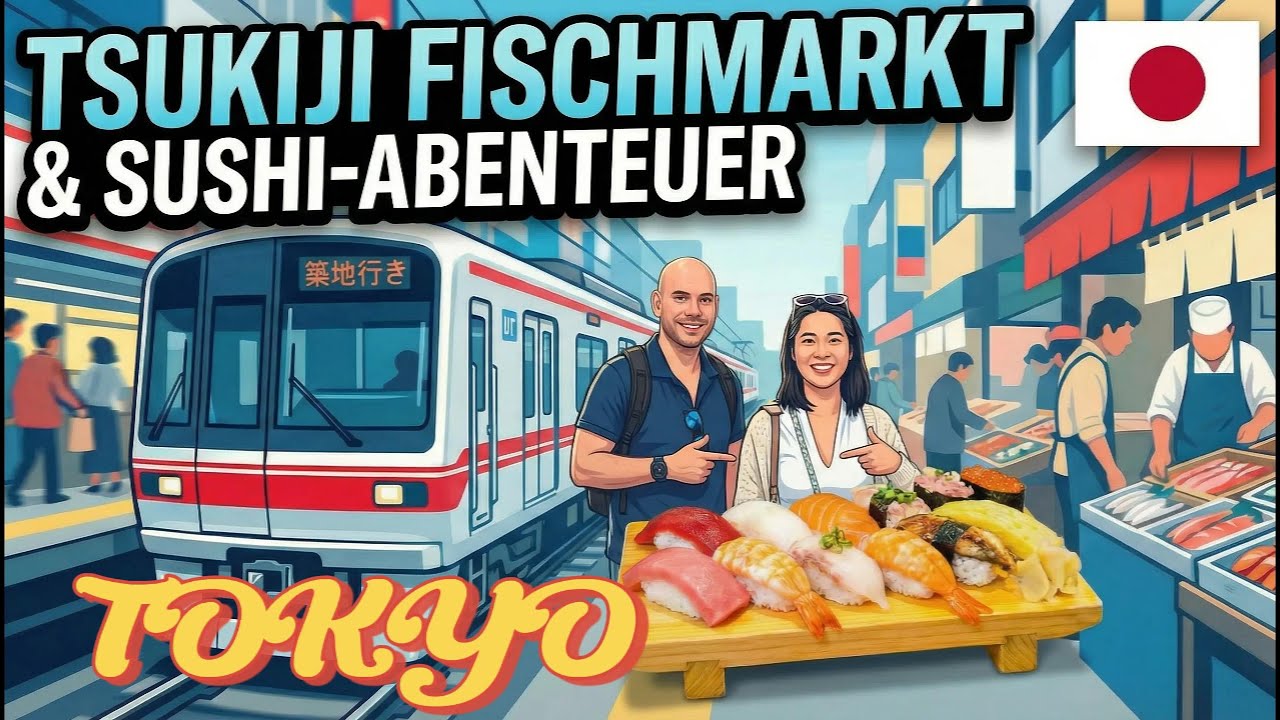 Tsukiji Fischmarkt: So schmeckt echtes Sushi 🍣ERSTES MAL SUSHI 🇯🇵