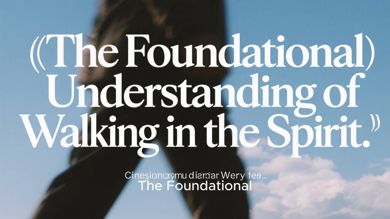 The Foundational Understanding of Walking in the Spirit
