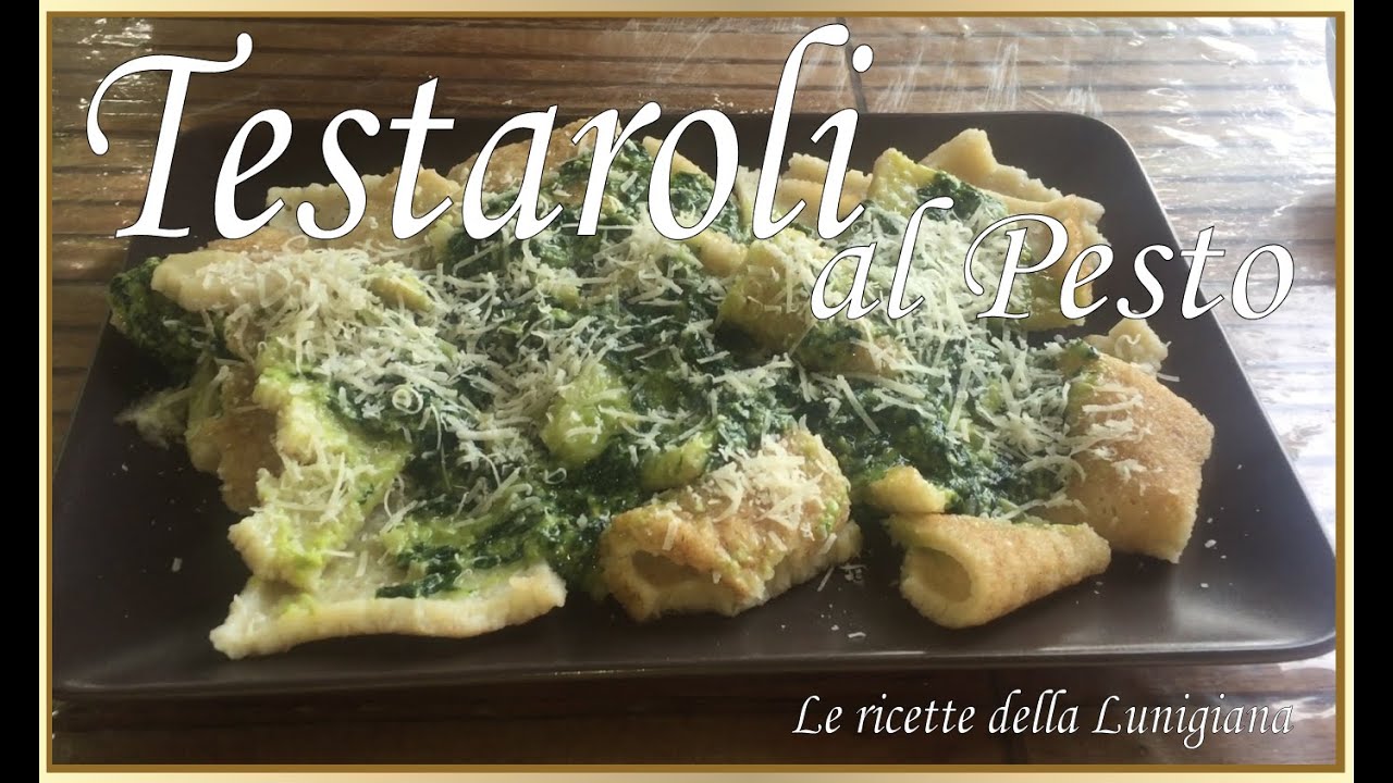 TESTAROLI AL PESTO - con pesto fatto al Mortaio